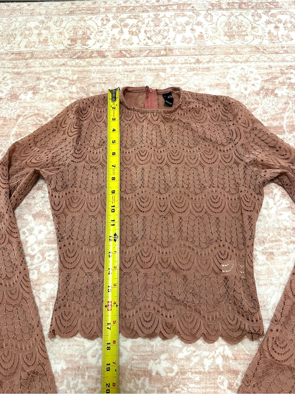 Dusty Rose 🪷 Lace Long Sleeve Top - Picture 9 of 11